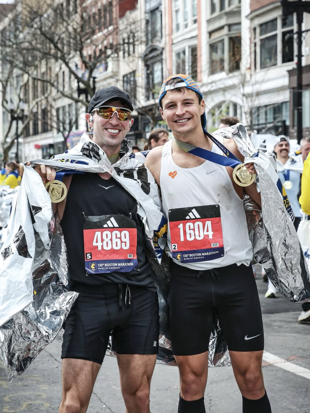 With friend and medals